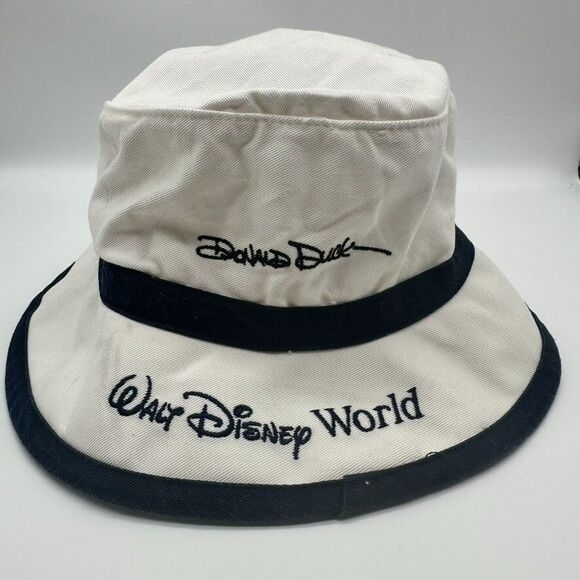 Walt Disney World Vintage White Bucket Hat Embroidered Character Signatures - Picture 3 of 6